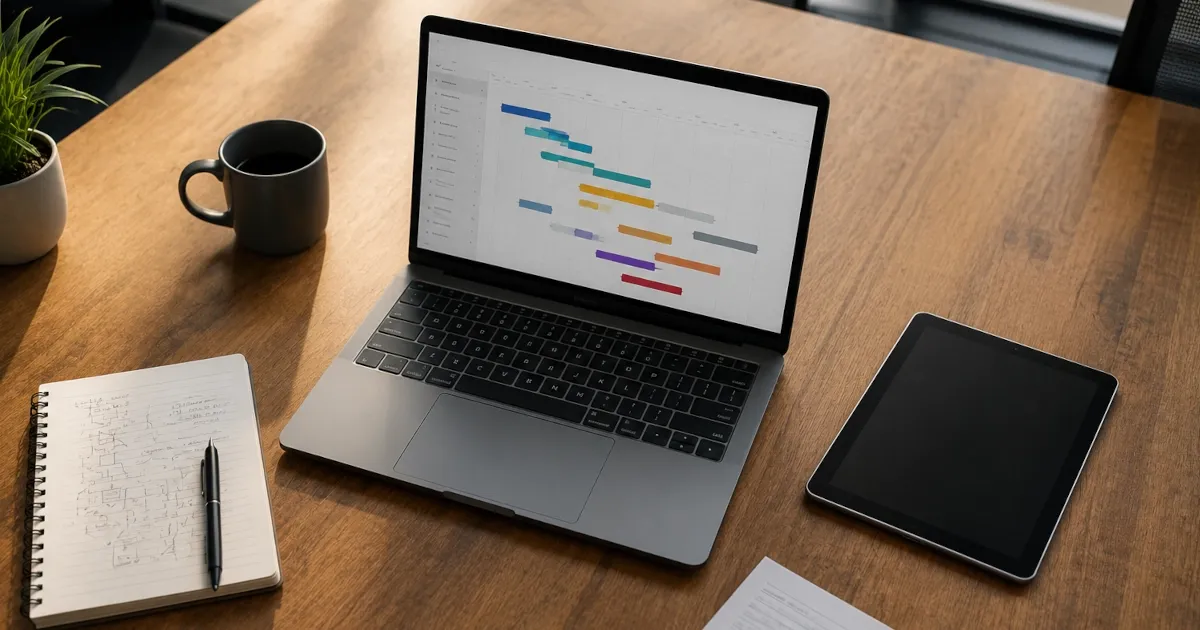 Laptop and notebook on a desk showing infrastructure roadmap planning during a lifecycle decision